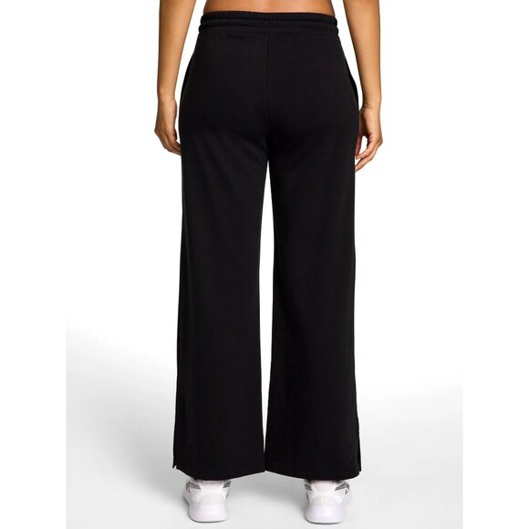 New Women's Black Reebok Studio Wide Leg Sweatpants Size M - Picture 2 of 6